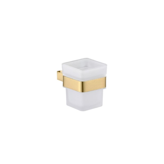 Arissa Brushed Brass Tumbler holder & cup