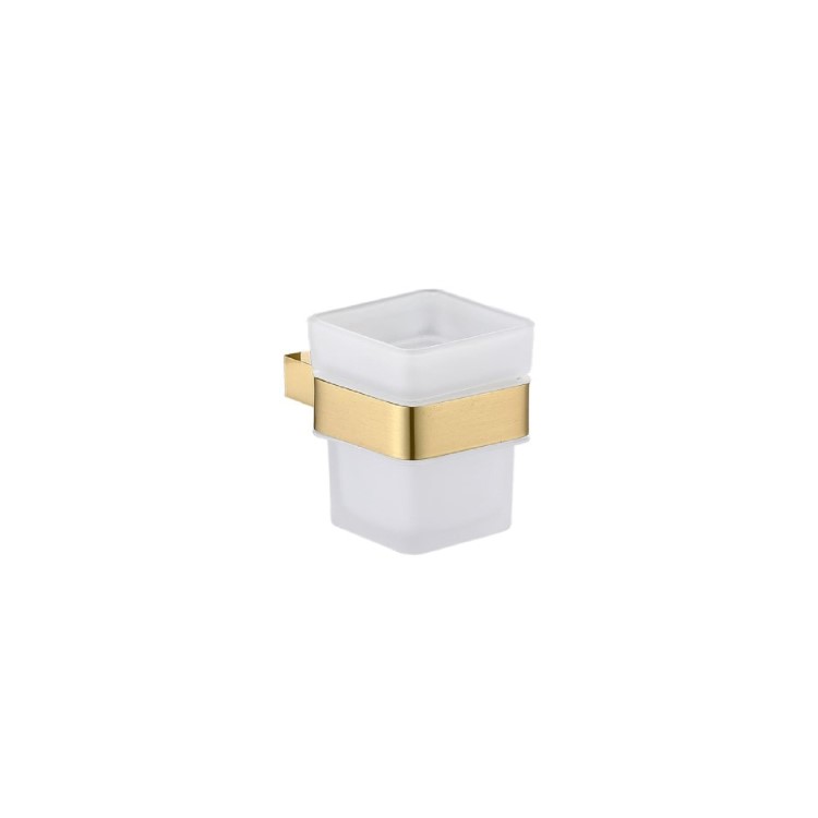 Arissa Brushed Brass Tumbler holder & cup