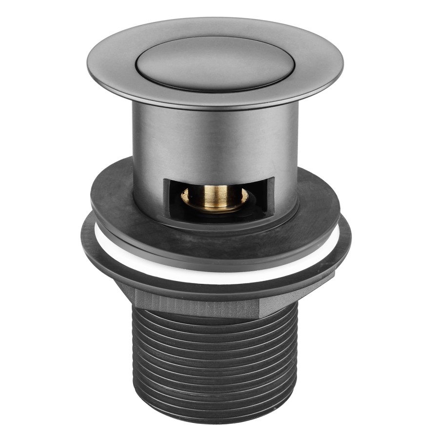 Grey Mono Basin Mixer Tap with Waste - Cosmo