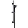 Black Concealed Shower Mixer with Triple Control &amp; Round Ceiling Mounted Head and Handset - Arissa