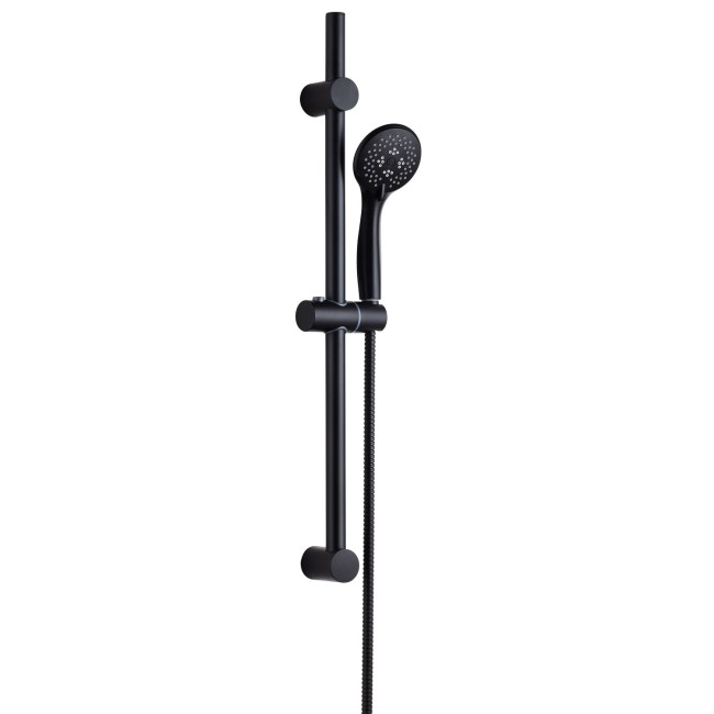 Grade A2 - Black Single Outlet Thermostatic Mixer Shower Set with Hand Shower - Arissa