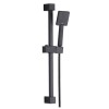 Black Square Adjustable Height Slide Rail Kit with Hand Shower - Zana