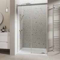 Chrome 8mm Glass Frameless Sliding Shower Door 1200mm - Aqulia