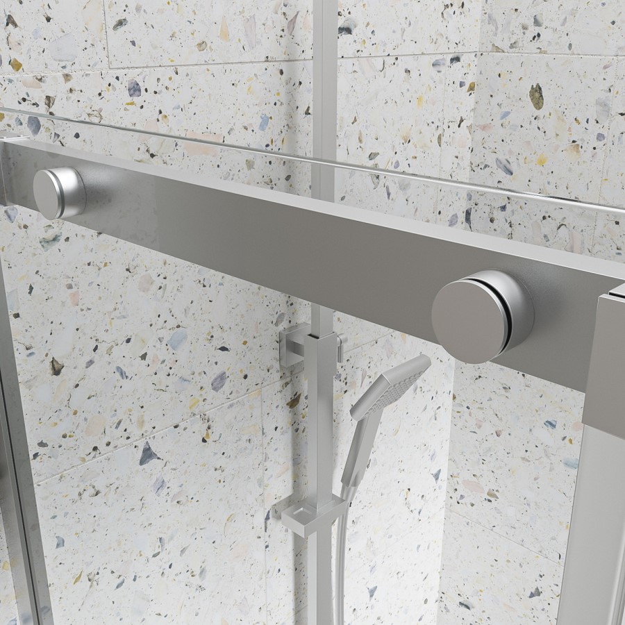 Chrome 8mm Glass Frameless Sliding Shower Door 1200mm - Aqulia