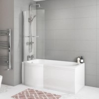 Chrome Pivot P Shaped Shower Bath Screen 1368 x 732mm Chrome Pivot P Shaped Shower Bath Screen 1368 x 732mm
