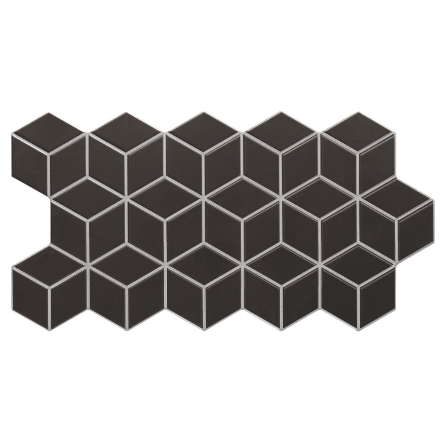 Black 3D Effect Wall Tile 265 x 510mm - Rombo
