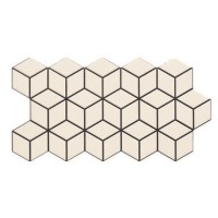 White 3D Effect Wall Tile 265 x 510mm - Rombo