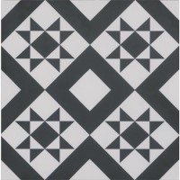 Black Modern Patterned Floor Tile 330 x 330mm - Mayfair