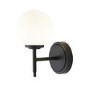 Black Bathroom Globe Wall Light - Porto