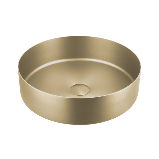 Stainless Steel Brass Round Countertop Basin 400mm - Zorah