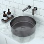Stainless Steel Grey Round Countertop Basin 400mm - Zorah