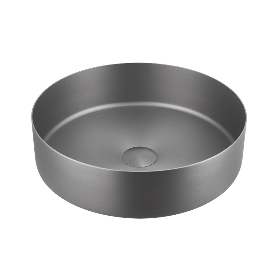 Stainless Steel Grey Round Countertop Basin 400mm - Zorah