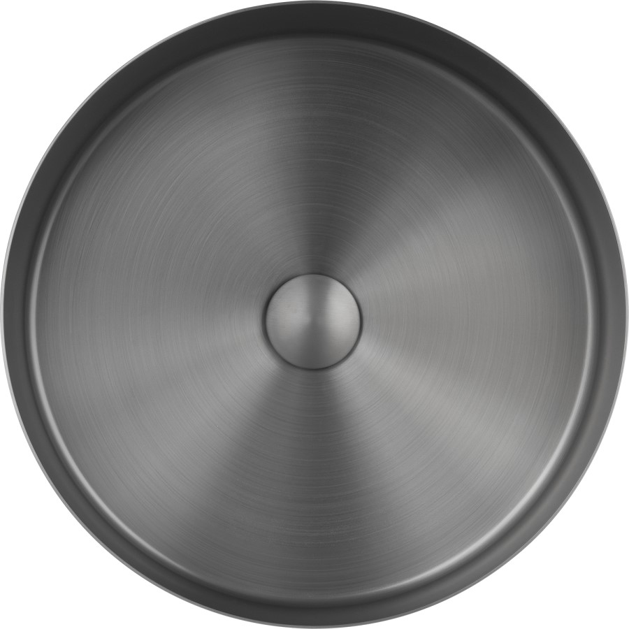 Stainless Steel Grey Round Countertop Basin 400mm - Zorah