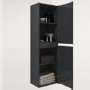 Double Door Dark Grey Wall Hung Tall Bathroom Cabinet 400 x 1400mm - Pendle