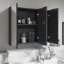 Dark Grey 3 Door Mirrored Bathroom Cabinet 800 x 650mm - Pendle