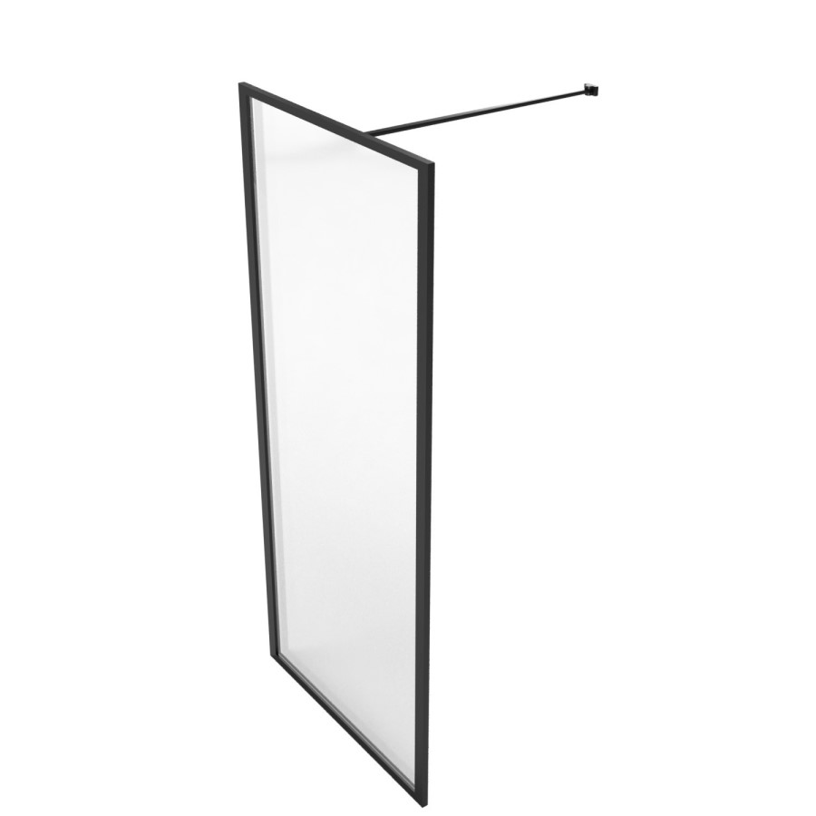 700mm Black Framed Wet Room Shower Screen - Zolla