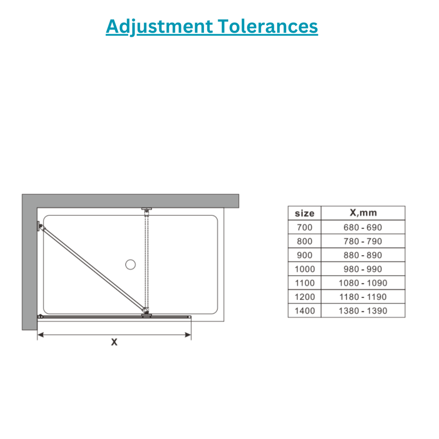 700mm Black Framed Wet Room Shower Screen - Zolla