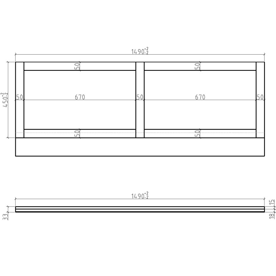 1500mm Wooden Matt Blue Front Bath Panel - Baxenden