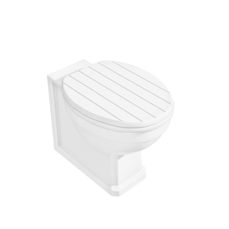 White Soft Close Wood Toilet Seat - Baxenden