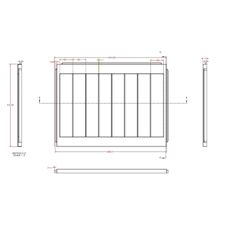 700mm Holt Tongue and Groove End  Bath Panel