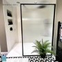 700mm Black Fluted Glass Wet Room Shower Screen - Volan