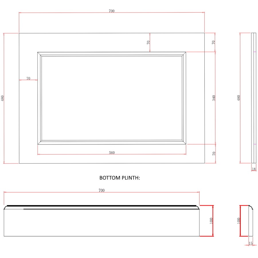 Ashbourne Wooden 700mm End Bath Panel - Anthracite