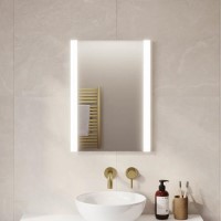 Rectangular Heated Bathroom Mirror with Lights & Shaver Socket 500 x 700mm -Pegasus