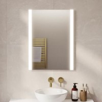 Rectangular Heated Bathroom Mirror with Lights & Shaver Socket 600 x 800mm -Pegasus