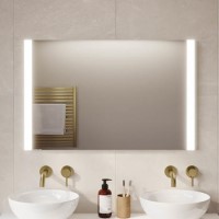 Rectangular Heated Bathroom Mirror with Lights & Shaver Socket 1000 x 700mm -Pegasus