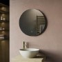 Round Backlit Heated Bathroom Mirror with Lights 600mm - Luna