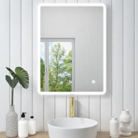 Rectangular LED Bathroom Mirror with Demister & Shaver Socket 600x800mm -Ariel  