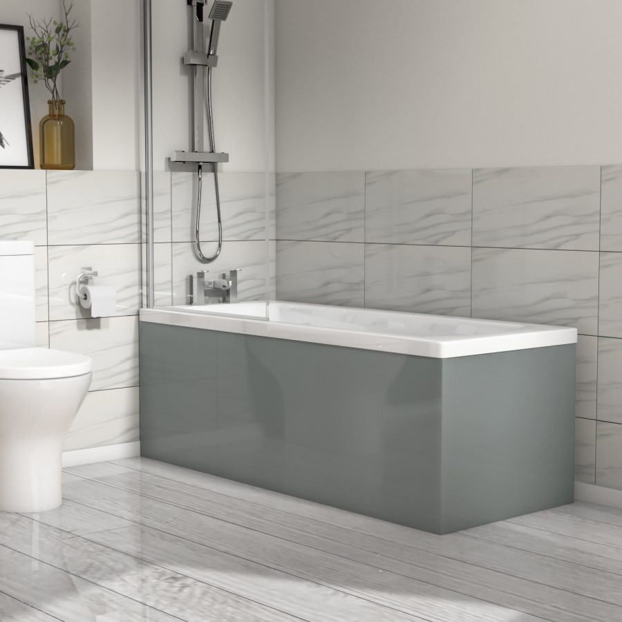 1500mm Wooden Light Grey Front Bath Panel - Pendle