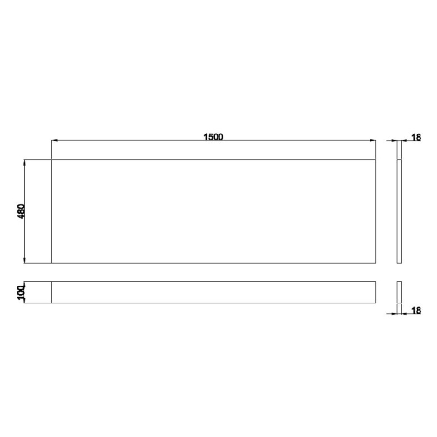 1500mm Wooden Light Grey Front Bath Panel - Pendle