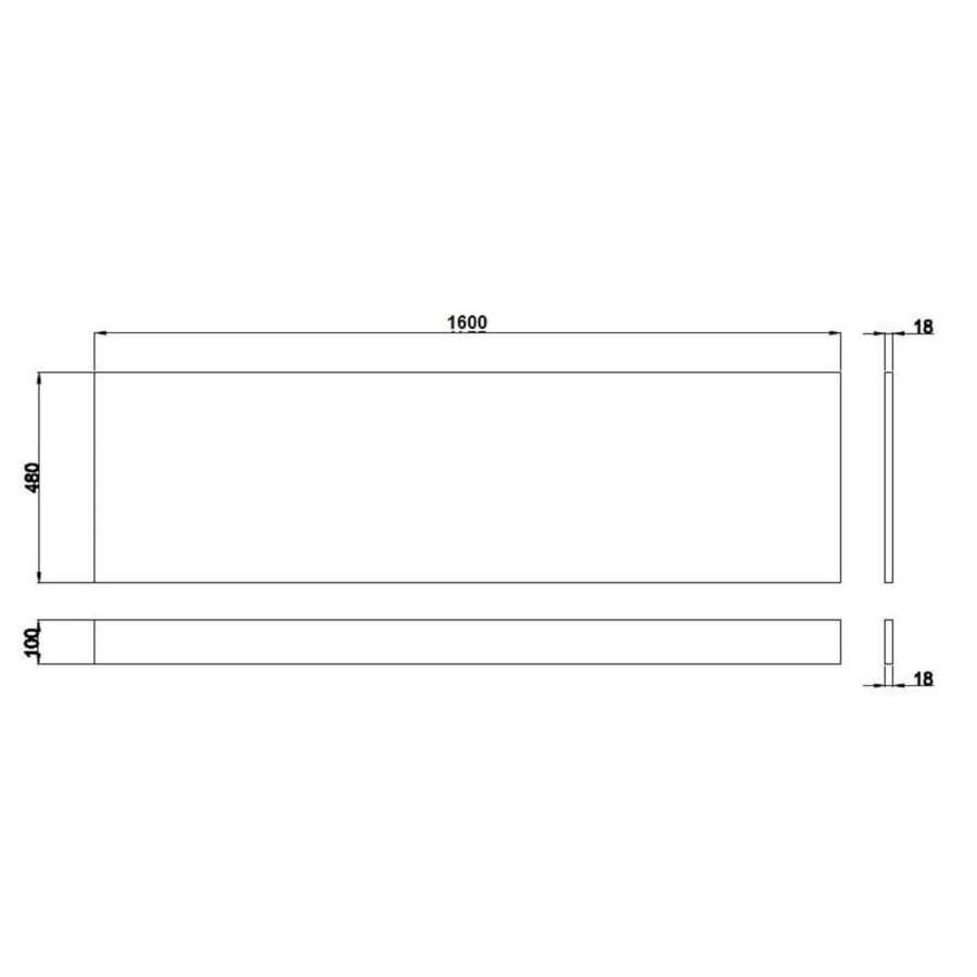 1600mm Dark Grey Front Bath Panel - Pendle