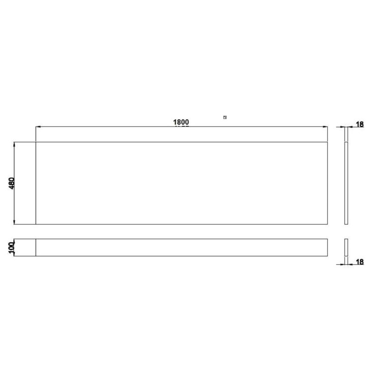 1800mm Dark Grey Front Bath Panel - Pendle