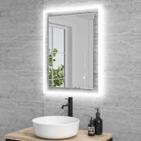 Rectangular LED Bathroom Mirror with Demister 600 x 800mm -Izar  