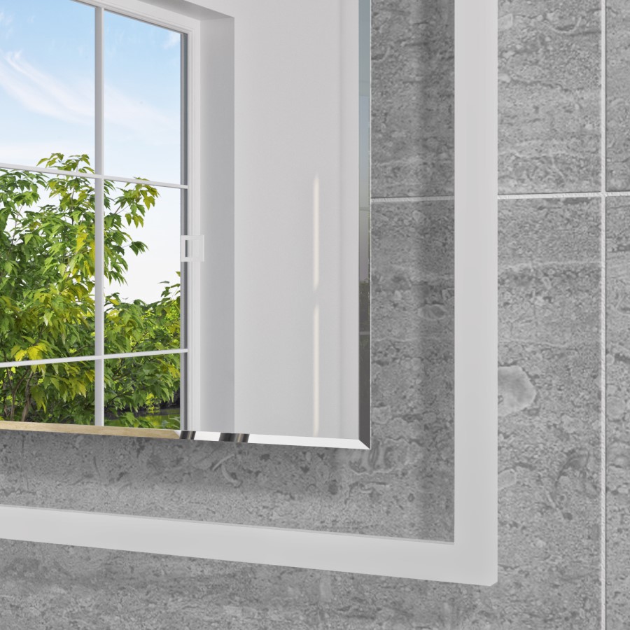 Rectangular LED Bathroom Mirror with Demister 600 x 800mm -Izar  