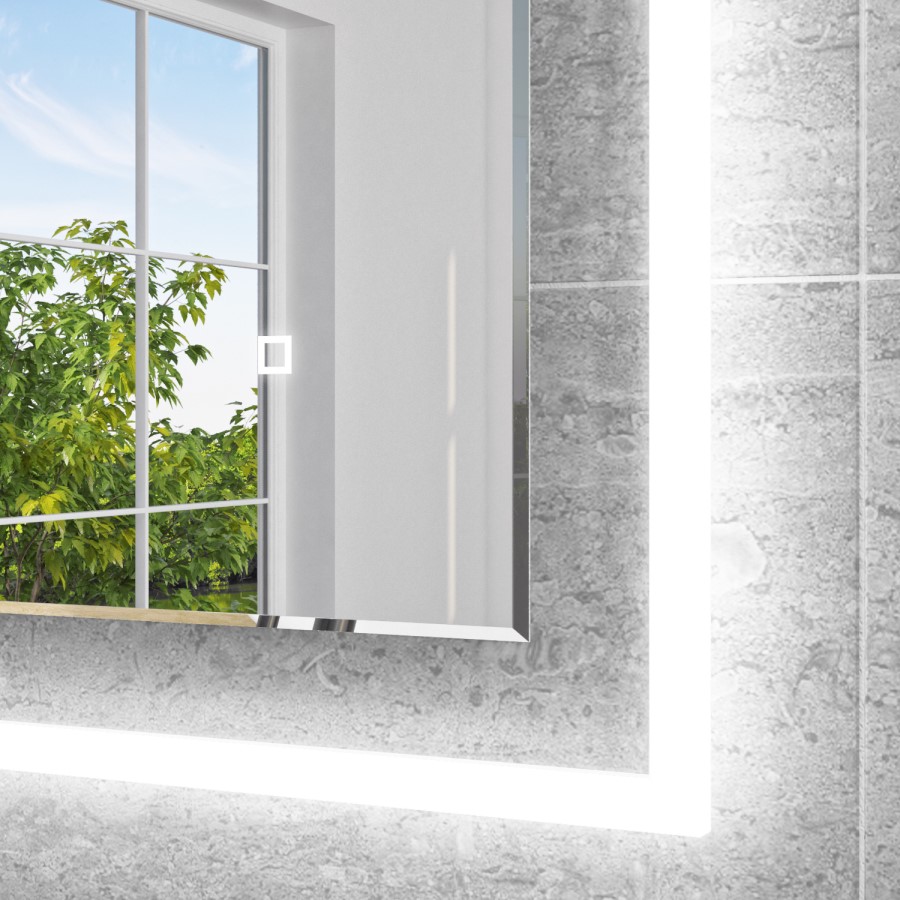 Rectangular LED Bathroom Mirror with Demister 600 x 800mm -Izar  