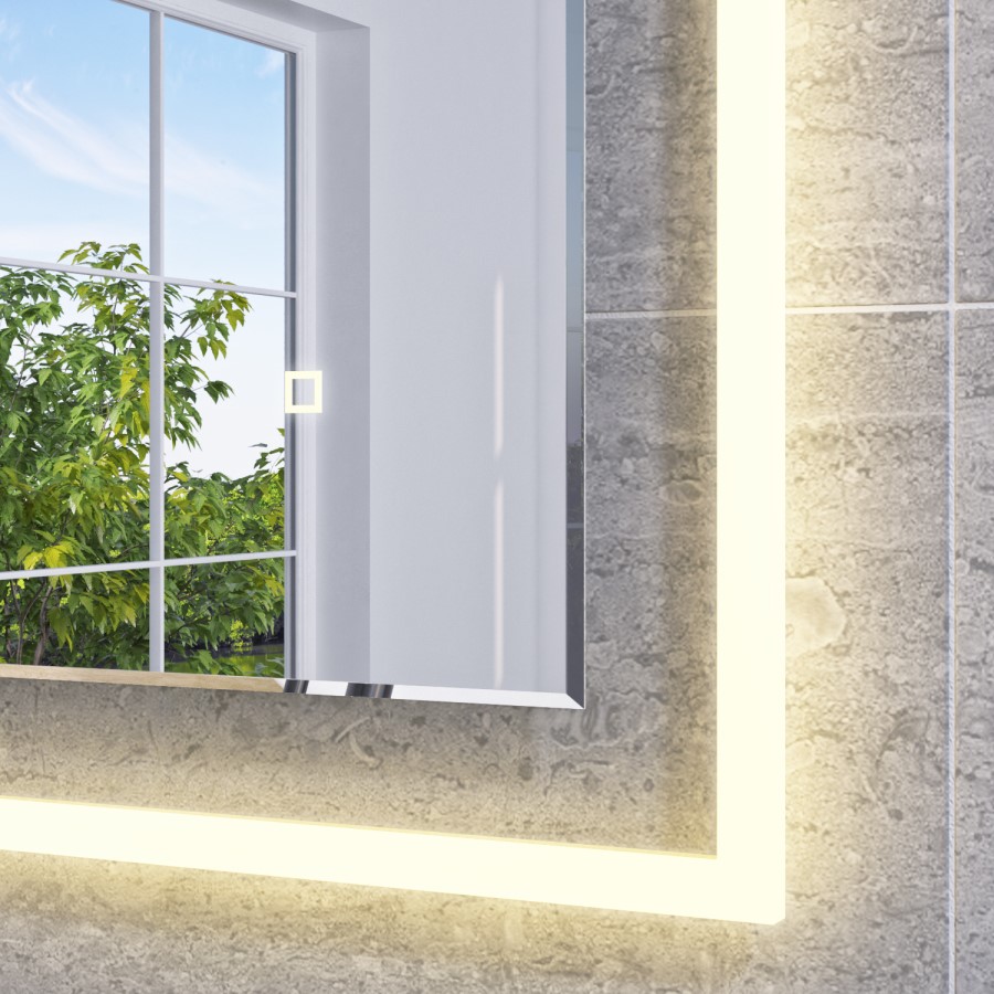 Rectangular LED Bathroom Mirror with Demister 600 x 800mm -Izar  