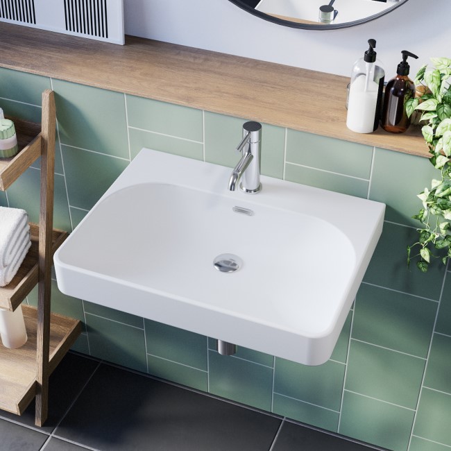 Square Wall Hung Basin 610mm - Andros