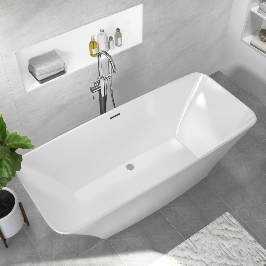 Freestanding Double Ended Solid Surface Bath 1700 x 750mm - Marino