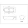 Freestanding Double Ended Solid Surface Bath 1700 x 750mm - Parma