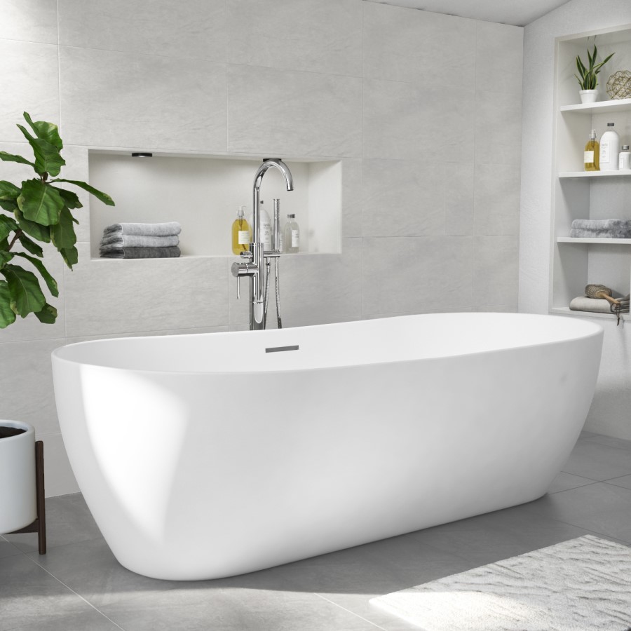 Freestanding Double Ended Solid Surface Bath 1800 x 800mm - Parma