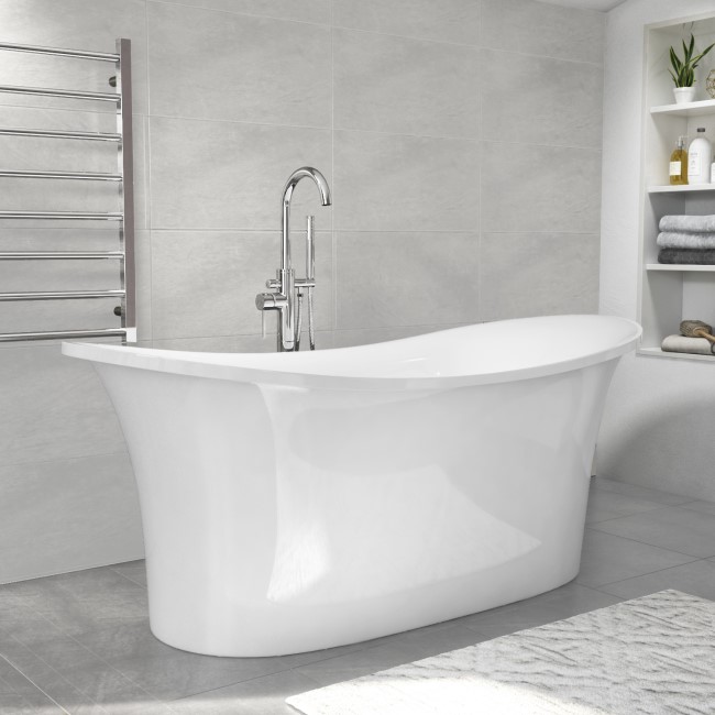 Freestanding Double Ended Stone Resin Bath 1600 x 690mm - Genoa
