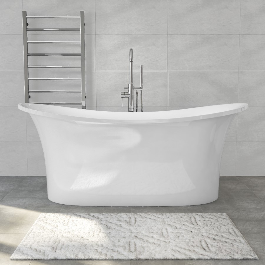 Freestanding Double Ended Stone Resin Bath 1600 x 690mm - Genoa