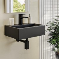 Cloakroom Black Wall Hung  Basin 400mm - Houston