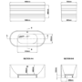 Freestanding Double Ended Bath - 1600 x 720mm - Coniston