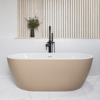 Beige Freestanding Double Ended Bath 1650 x 750mm - Lisbon
