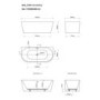Grey Freestanding Double Ended Back to Wall Bath 1700 x 800mm - Gable