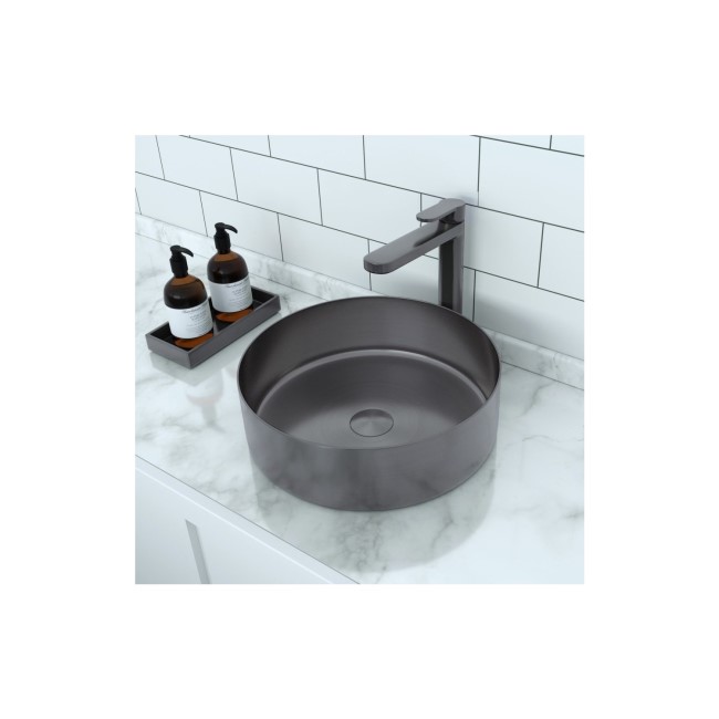 Grey Tall Mono Basin Mixer Tap - Zorah